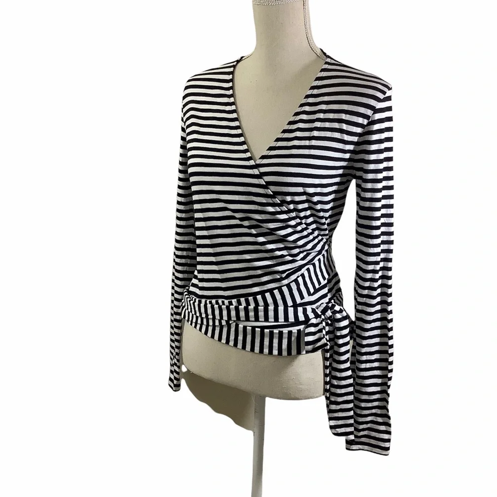 1901 Striped Wraparound Cardigan